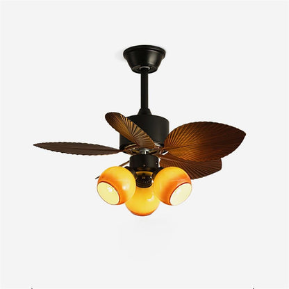 Tropische Plafondventilator met Geïntegreerde Glazen Verlichting – Stilte Motorfunctie & 6 Snelheden
