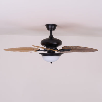 Tropische Houten Plafondventilator met Verlichting – Afstandsbediening 6 Snelheden