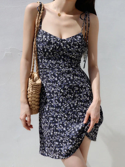 Jurk met Bandage Bloemenprint en Dunne Schouderbandjes