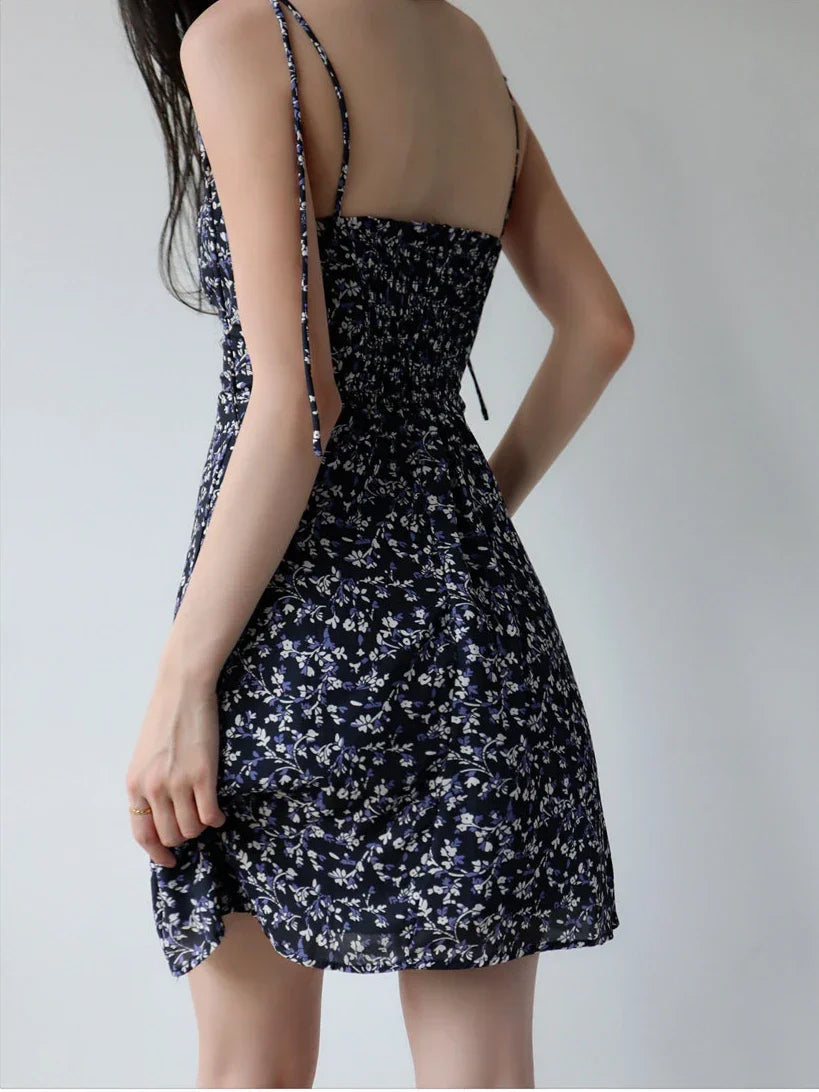 Jurk met Bandage Bloemenprint en Dunne Schouderbandjes