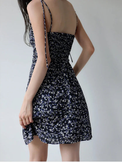Jurk met Bandage Bloemenprint en Dunne Schouderbandjes