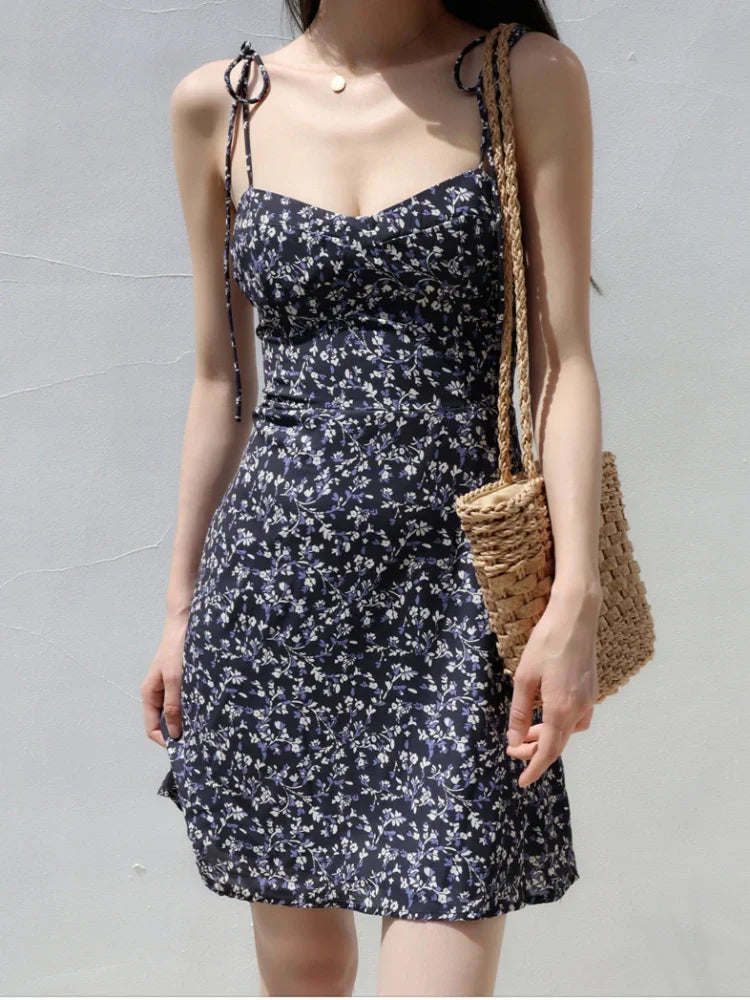 Jurk met Bandage Bloemenprint en Dunne Schouderbandjes
