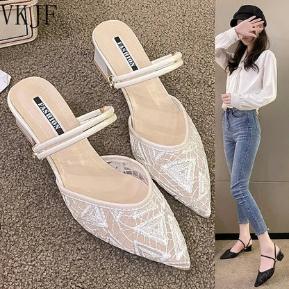 Damen Sandalen met Hoge Hakken, Zomer, Feeën Stijl, Nieuw 2024 - StudioMarella