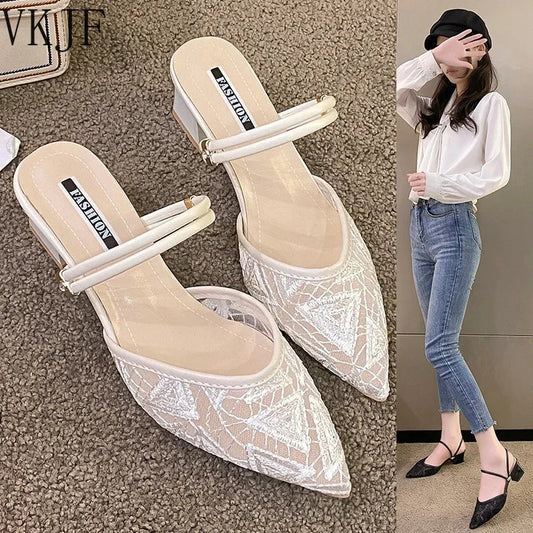 Damen Sandalen met Hoge Hakken, Zomer, Feeën Stijl, Nieuw 2024 - StudioMarella