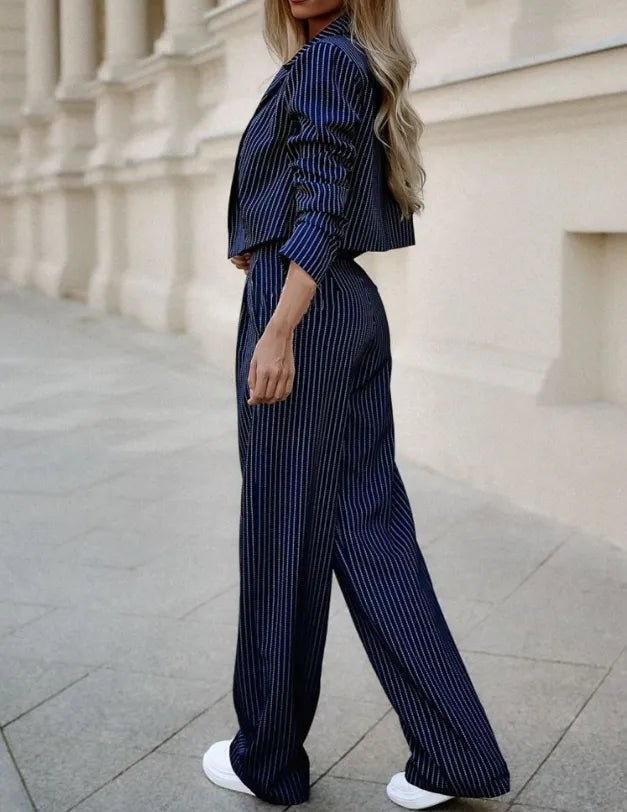 Vrouwelijk Pantalon Pak Tweedelig Modern en Elegант