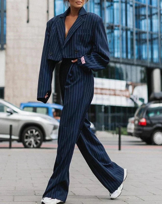 Vrouwelijk Pantalon Pak Tweedelig Modern en Elegант