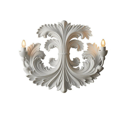 Klassieke Barok Wandlamp Met Florale Gipsdetails En Dubbele Lichtbron Voor Sfeervolle Binnenverlichting