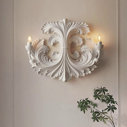 Klassieke Barok Wandlamp Met Florale Gipsdetails En Dubbele Lichtbron Voor Sfeervolle Binnenverlichting