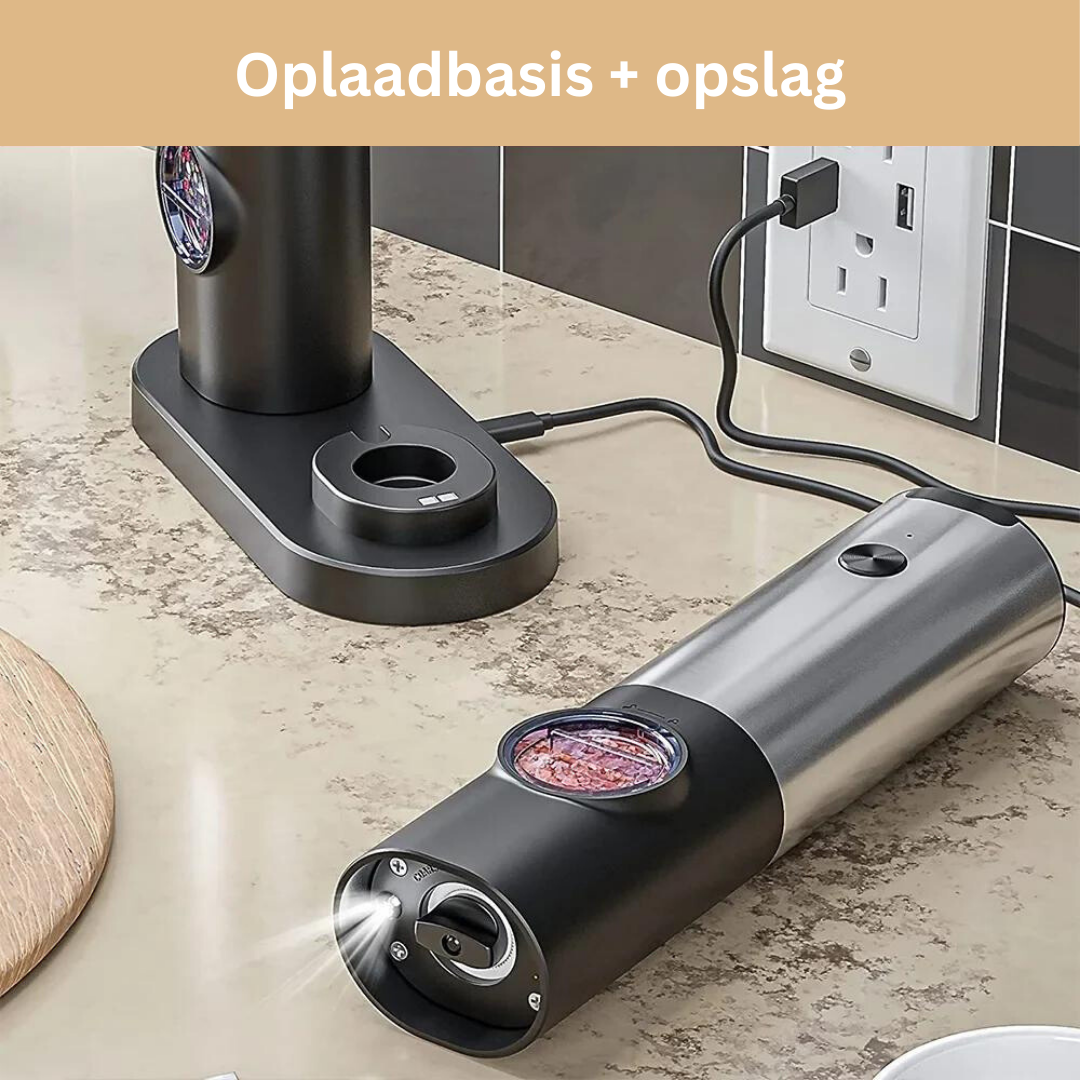 Elektrische Zout- en Pepermolen Set – Automatische Kruidenmolen met USB Oplaadbaar