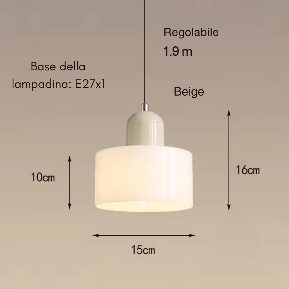 Glazen Hanglamp Bauhaus-Stijl Handgeweven Afwerking Eetkamer Woonkamer