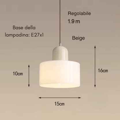 Glazen Hanglamp Bauhaus-Stijl Handgeweven Afwerking Eetkamer Woonkamer
