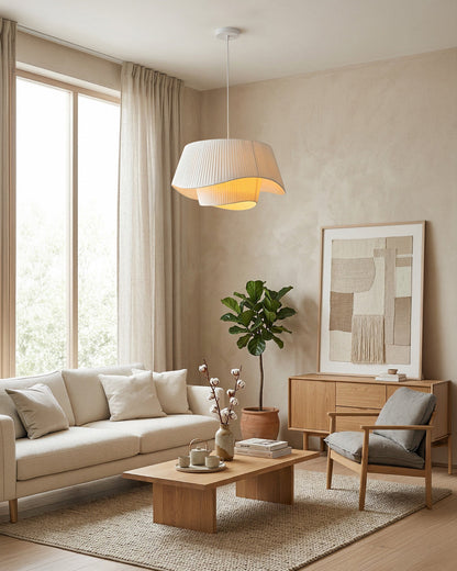 Moderne Tyvek Hanglamp Rond Design Warm Wit Dimbaar Woonkamer Eetkamer Slaapkamer Decoratieve Plafondverlichting
