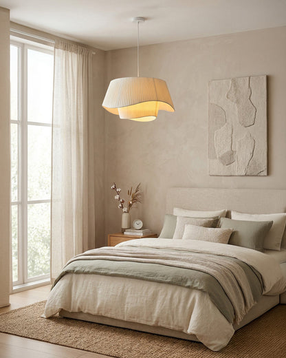 Moderne Tyvek Hanglamp Rond Design Warm Wit Dimbaar Woonkamer Eetkamer Slaapkamer Decoratieve Plafondverlichting