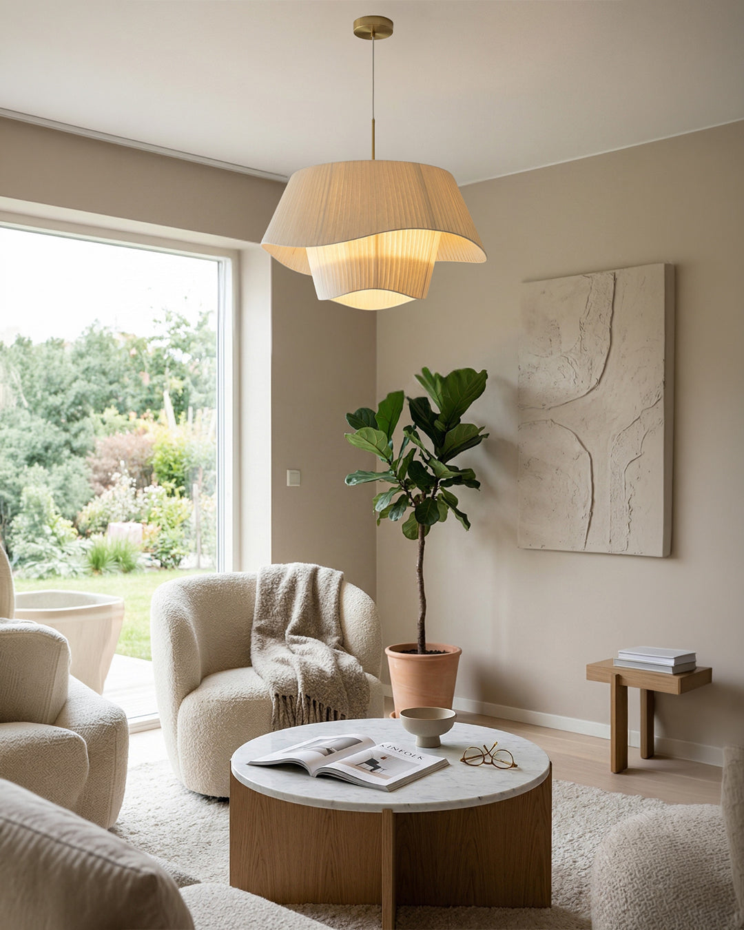 Moderne Tyvek Hanglamp Rond Design Warm Wit Dimbaar Woonkamer Eetkamer Slaapkamer Decoratieve Plafondverlichting