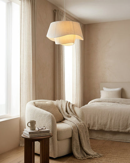 Moderne Tyvek Hanglamp Rond Design Warm Wit Dimbaar Woonkamer Eetkamer Slaapkamer Decoratieve Plafondverlichting