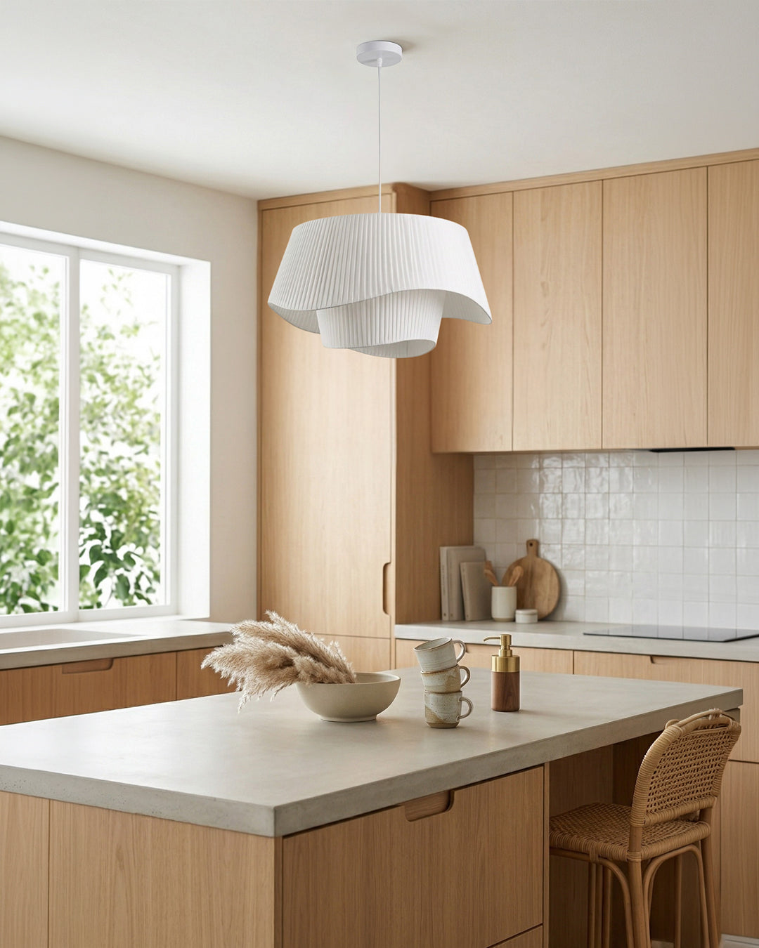Moderne Tyvek Hanglamp Rond Design Warm Wit Dimbaar Woonkamer Eetkamer Slaapkamer Decoratieve Plafondverlichting