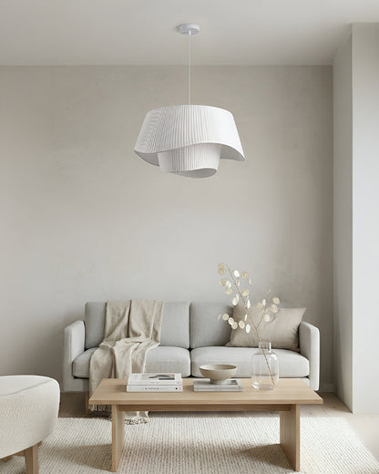 Moderne Tyvek Hanglamp Rond Design Warm Wit Dimbaar Woonkamer Eetkamer Slaapkamer Decoratieve Plafondverlichting