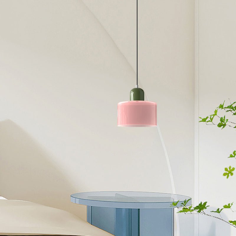 Glazen Hanglamp Bauhaus-Stijl Handgeweven Afwerking Eetkamer Woonkamer