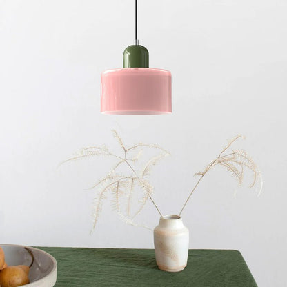 Glazen Hanglamp Bauhaus-Stijl Handgeweven Afwerking Eetkamer Woonkamer