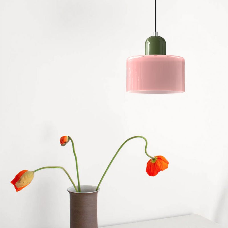 Glazen Hanglamp Bauhaus-Stijl Handgeweven Afwerking Eetkamer Woonkamer