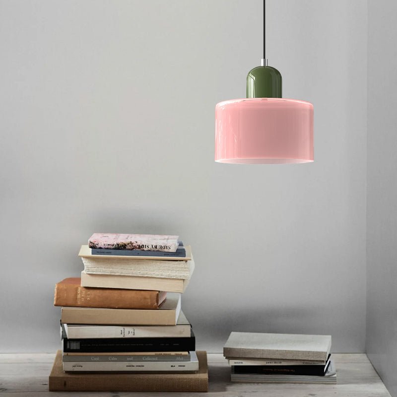 Glazen Hanglamp Bauhaus-Stijl Handgeweven Afwerking Eetkamer Woonkamer