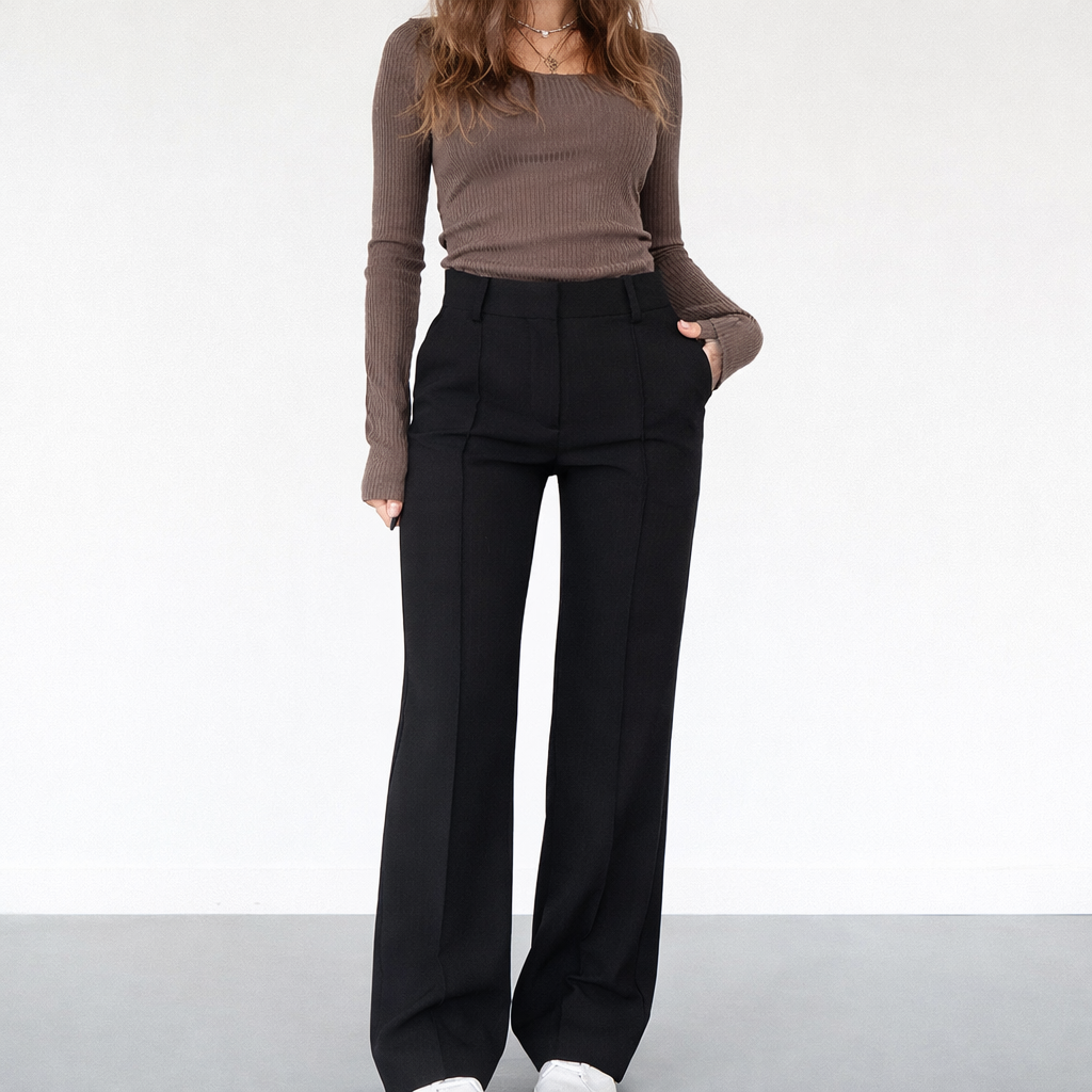 Hoge Taille Pantalon Rechte Pijpen Zakelijke Stijl - StudioMarella