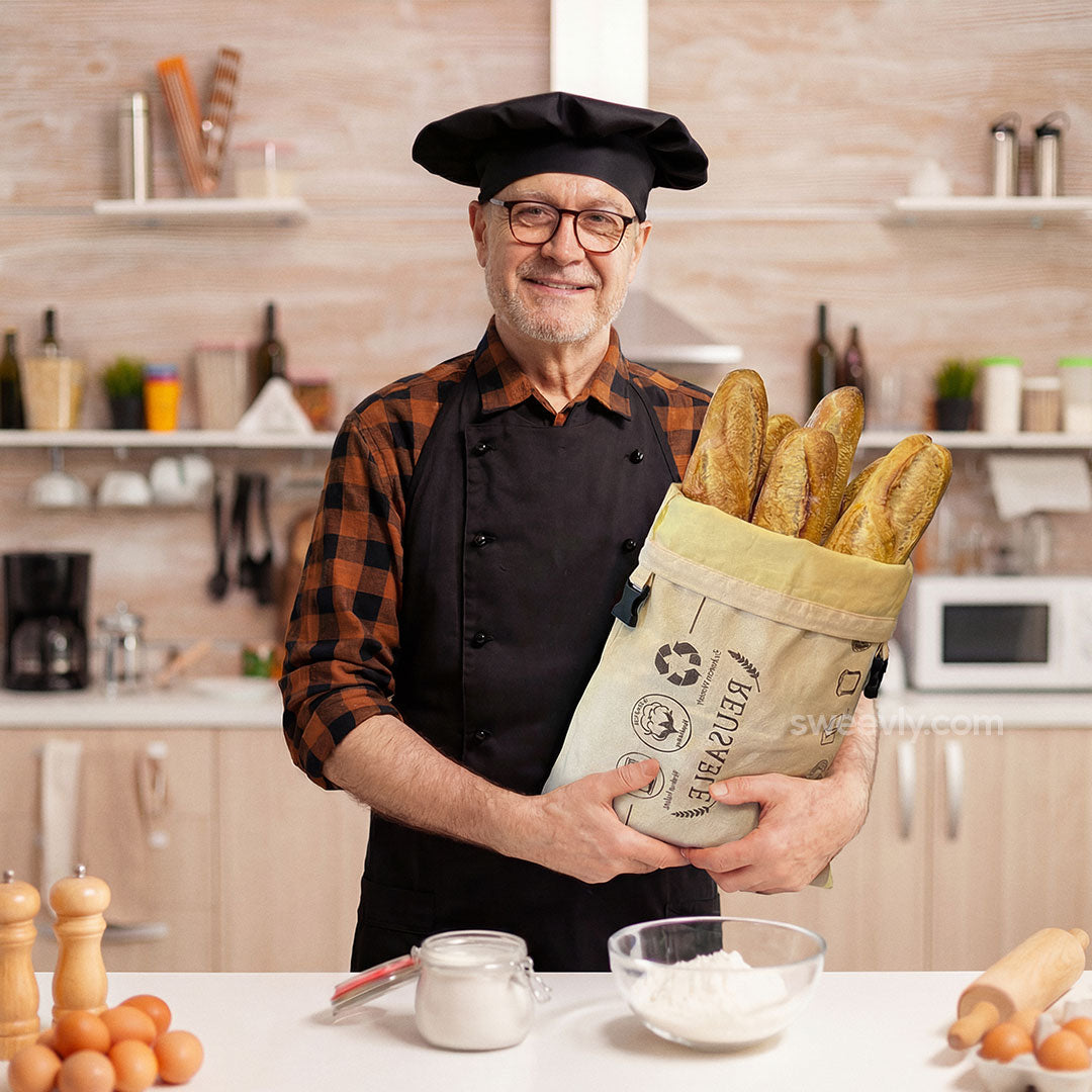 Herbruikbare Broodbuidel met 100% Biologisch Bijenwas – Duurzame Bewaarzak van Bio-Katoen