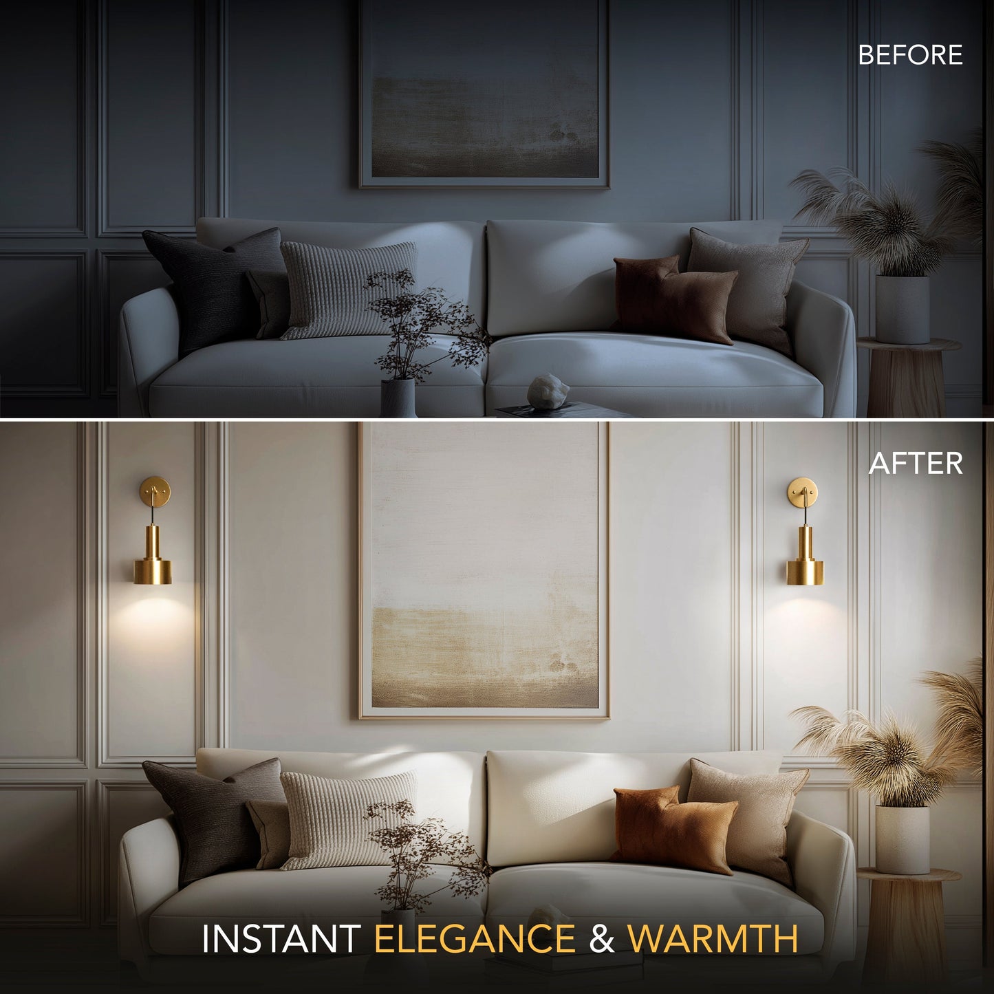 Wandlamp Goud Industrieel Set 2 Hangende Kap Metaal Afstandsbediening Dimbaar RGB Slaapkamer