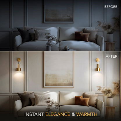 Wandlamp Goud Industrieel Set 2 Hangende Kap Metaal Afstandsbediening Dimbaar RGB Slaapkamer