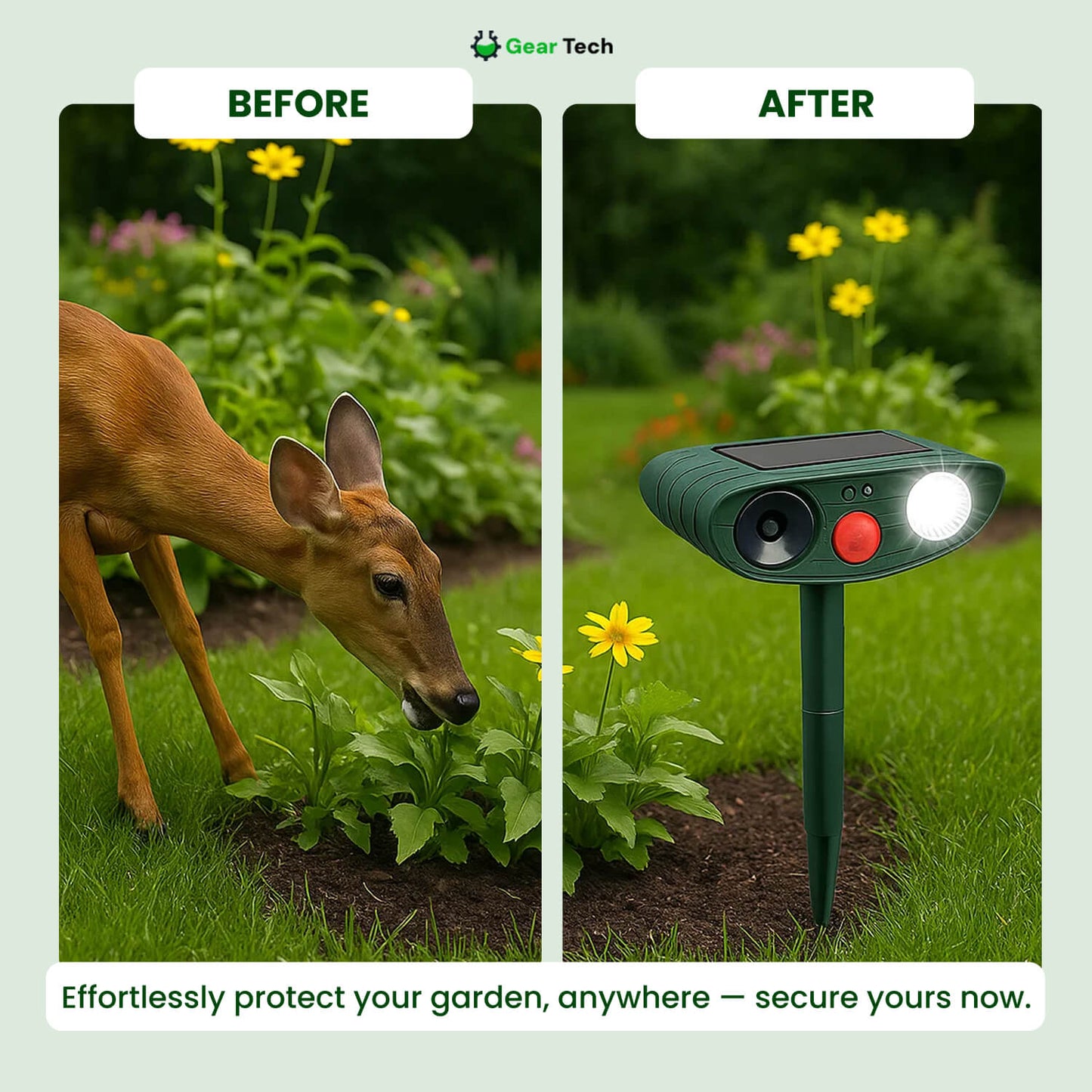 Zonne-energie Ultrasone Hertenafweerder – Effectieve Dierverdrijver voor Tuin & Erf binnen 48 Uur