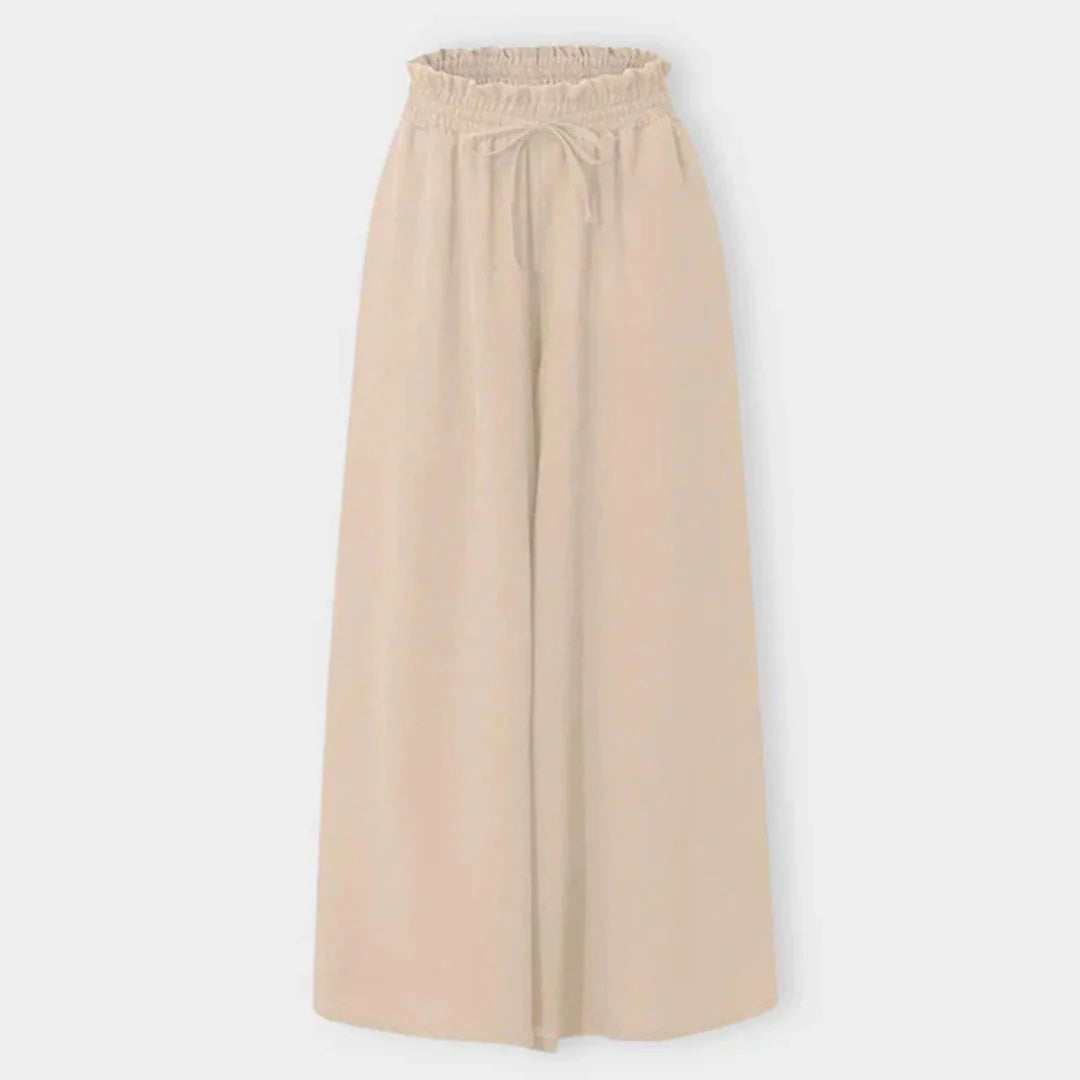 Dames Wijdvallende Palazzo Broek Comfortabele Zomerbroek