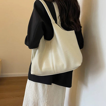 Vegan Schoudertas Dames Leren Look Ruim Tote Tas