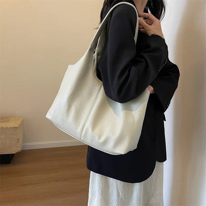 Vegan Schoudertas Dames Leren Look Ruim Tote Tas