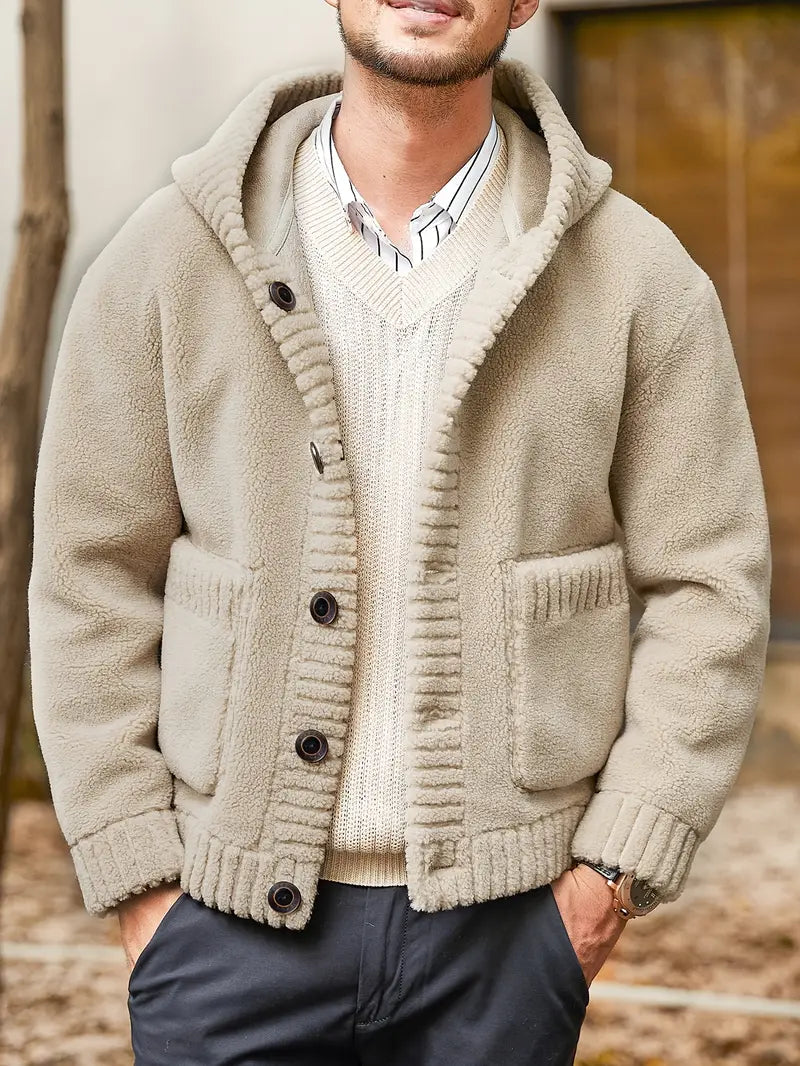 Heren Hoodie Warme Gebreide Jas Comfortabel