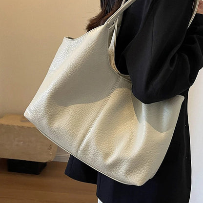 Vegan Schoudertas Dames Leren Look Ruim Tote Tas