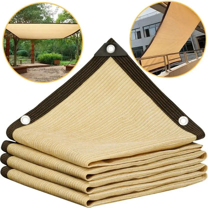 Schaduwnet Balkon Luchtdoorlatend HDPE 90% UV 2x3 tot 4x5 m Metalen Bevestigingsogen Beige
