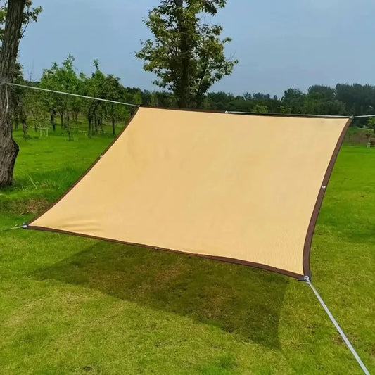 Schaduwnet Balkon Luchtdoorlatend HDPE 90% UV 2x3 tot 4x5 m Metalen Bevestigingsogen Beige