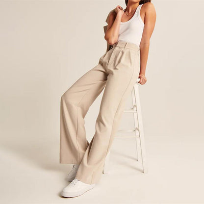Rode Dames Broek Elegante Stijl Rood Pantalon