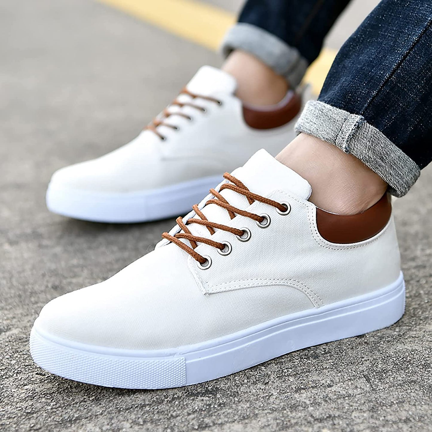 Heren Sneakers Leren Casual Schoenen Zwart Stijlvol