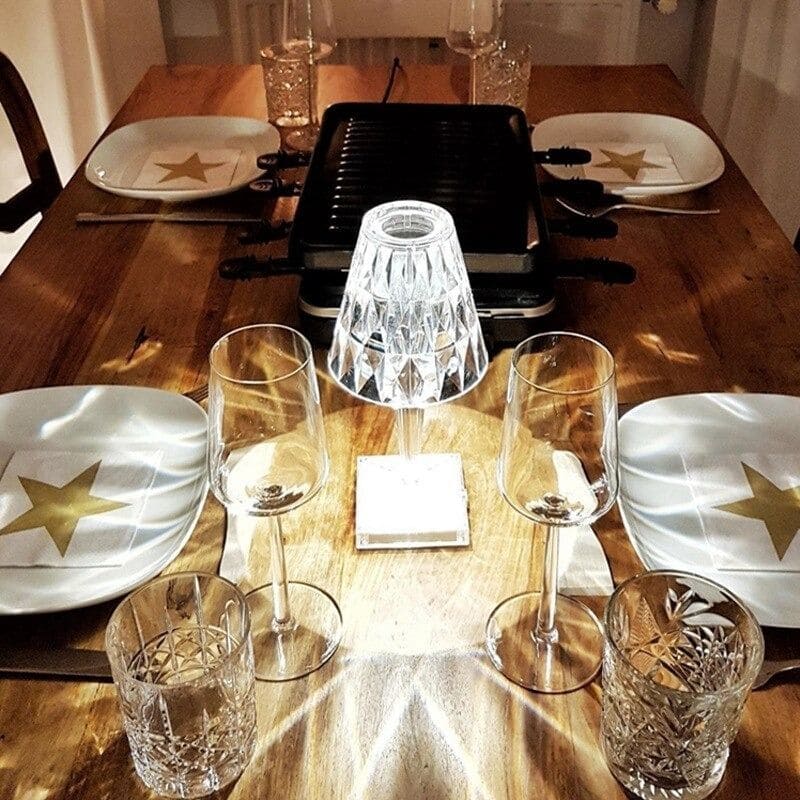 Tafellamp Kristal Dimbaar Touch 3 Standen Oplaadbaar Design