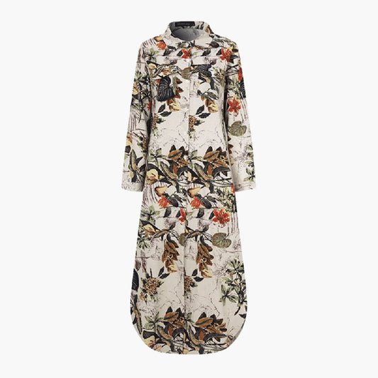 Vrouwen Maxi Jurk Bloemenprint Zomer Jurk met Knoopsluiting - StudioMarella