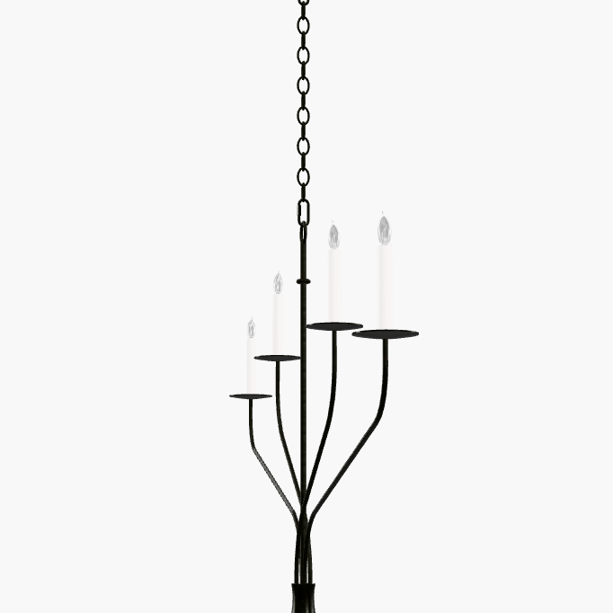 Minimalistische Kroonluchter met Slanke Armen en Kaarsvormige Fittingen – Moderne Design Hanglamp in Messing, Zwart of Nikkel