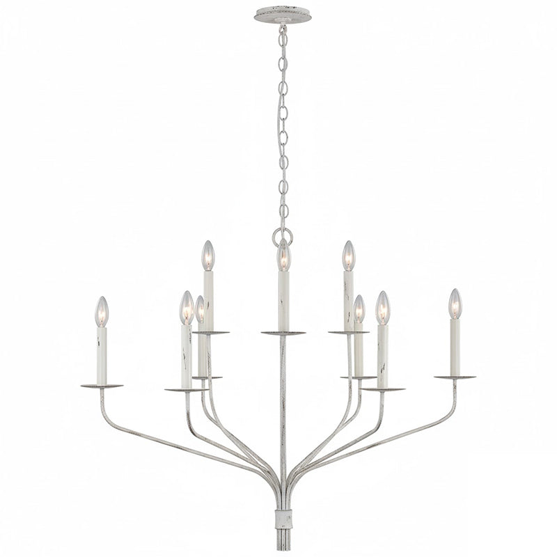 Minimalistische Kroonluchter met Slanke Armen en Kaarsvormige Fittingen – Moderne Design Hanglamp in Messing, Zwart of Nikkel