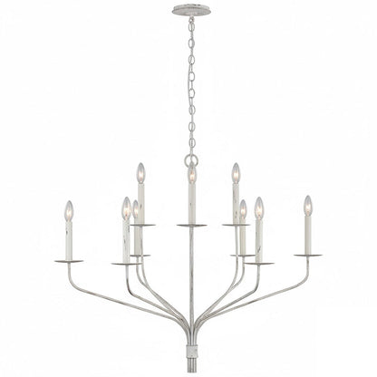 Minimalistische Kroonluchter met Slanke Armen en Kaarsvormige Fittingen – Moderne Design Hanglamp in Messing, Zwart of Nikkel