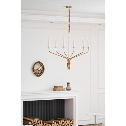Minimalistische Kroonluchter met Slanke Armen en Kaarsvormige Fittingen – Moderne Design Hanglamp in Messing, Zwart of Nikkel