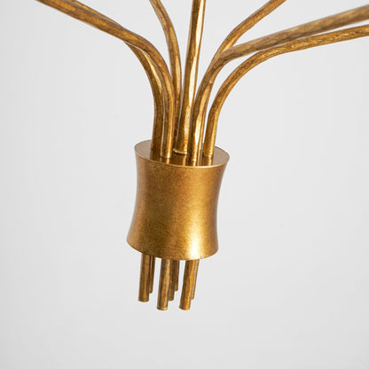Minimalistische Kroonluchter met Slanke Armen en Kaarsvormige Fittingen – Moderne Design Hanglamp in Messing, Zwart of Nikkel