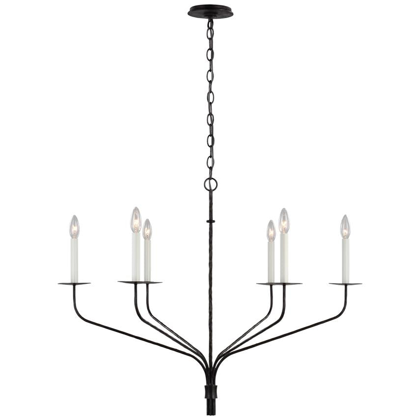Minimalistische Kroonluchter met Slanke Armen en Kaarsvormige Fittingen – Moderne Design Hanglamp in Messing, Zwart of Nikkel