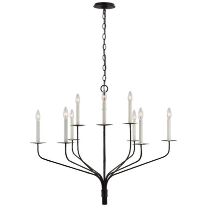 Minimalistische Kroonluchter met Slanke Armen en Kaarsvormige Fittingen – Moderne Design Hanglamp in Messing, Zwart of Nikkel