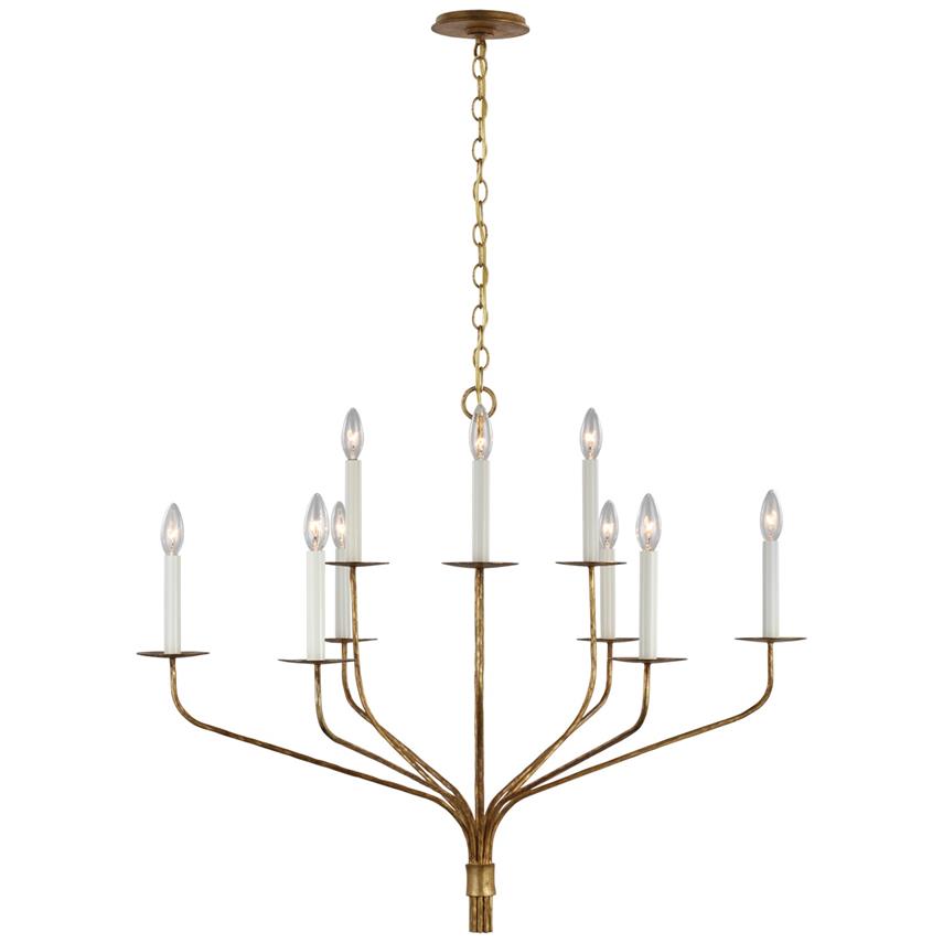 Minimalistische Kroonluchter met Slanke Armen en Kaarsvormige Fittingen – Moderne Design Hanglamp in Messing, Zwart of Nikkel