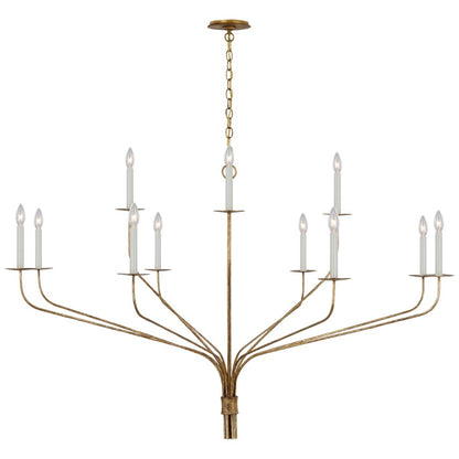 Minimalistische Kroonluchter met Slanke Armen en Kaarsvormige Fittingen – Moderne Design Hanglamp in Messing, Zwart of Nikkel